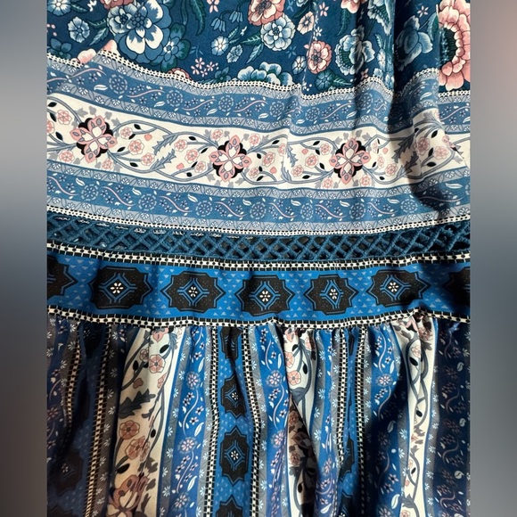 Sunday Blue and Pink Patterned Maxi Dress Size Large - Picture 14 of 15